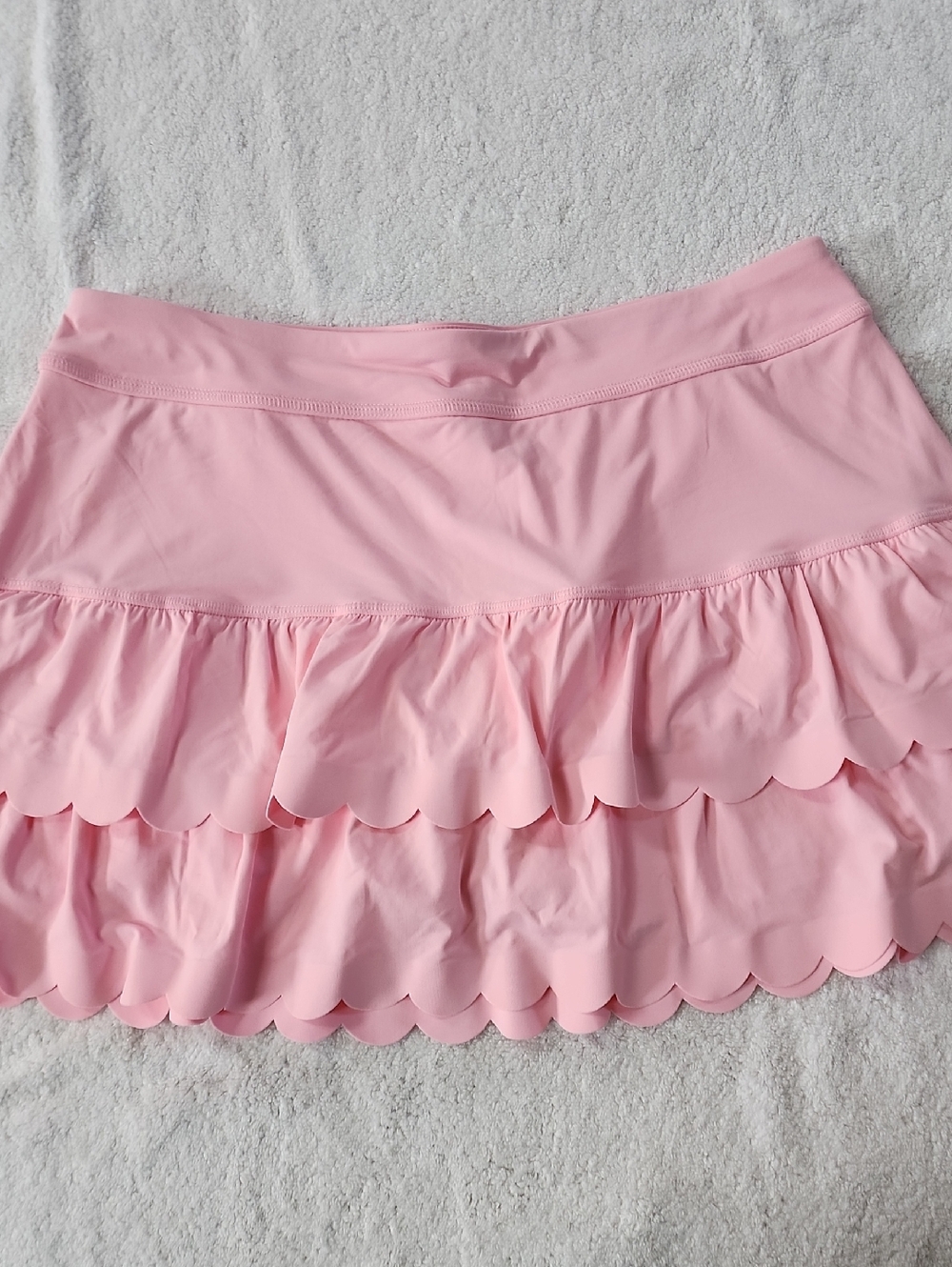 Lilly Pulitzer Luxletic Pink Scalloped Ruffle Skort Size L Preowned
